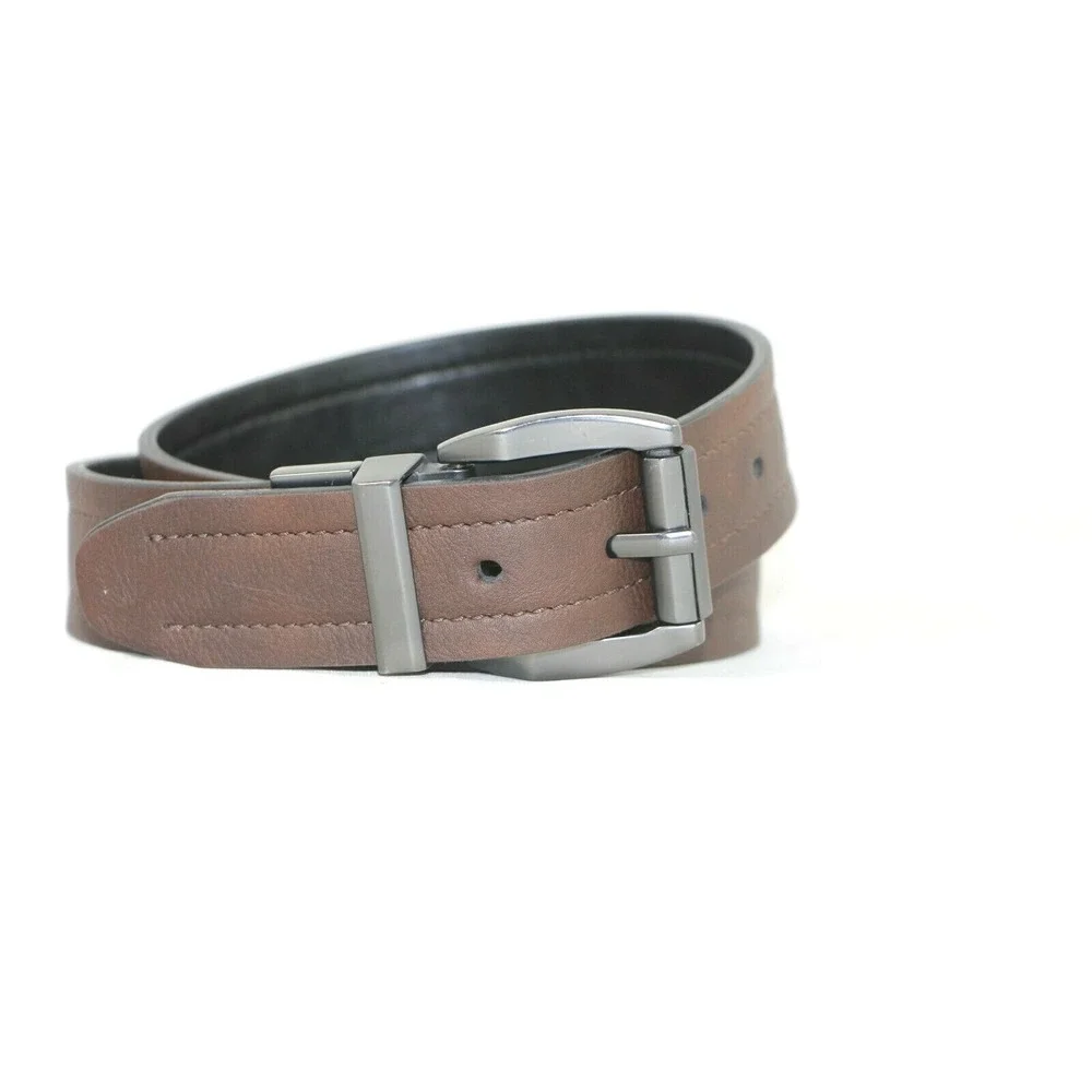 Brown Leather Core Belt Mens 32/34 Gunmetal Buckle
